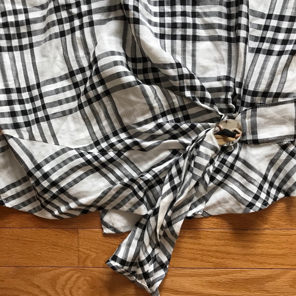 Zara Basic Collection Checked Linen Shirt - image 2